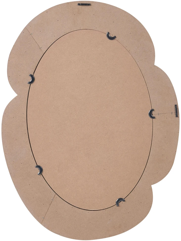 Beliani Sieninis veidrodis ALVENA 60 cm 80 cm smėlio spalvos