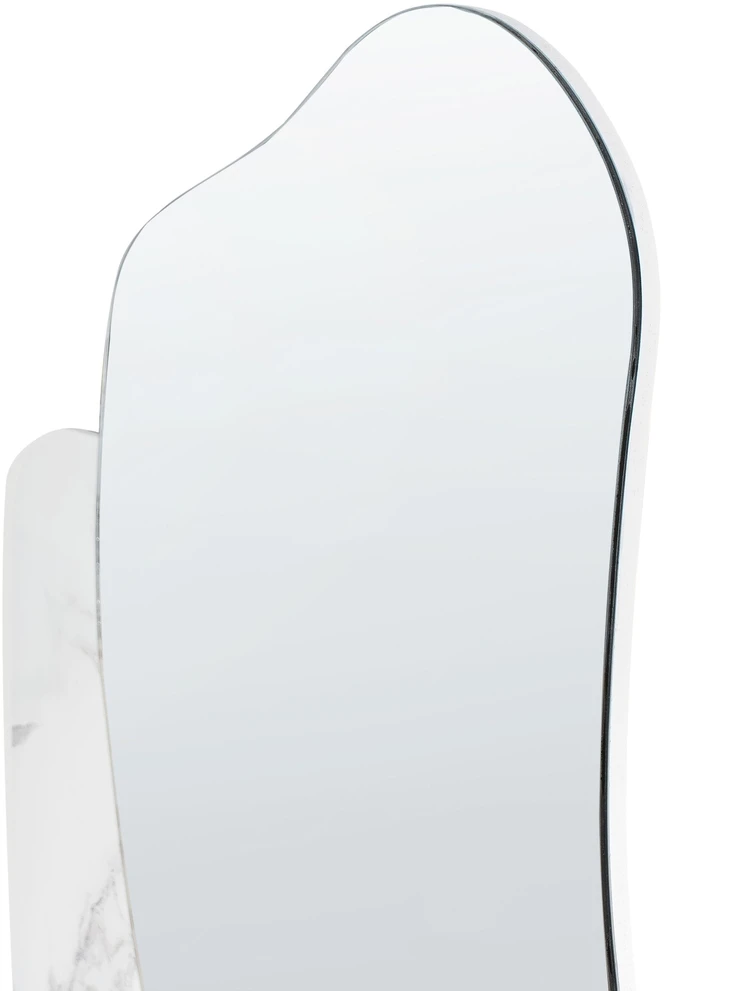 Beliani Sieninis veidrodis ARVERT 60 cm 80 cm, baltas marmuras