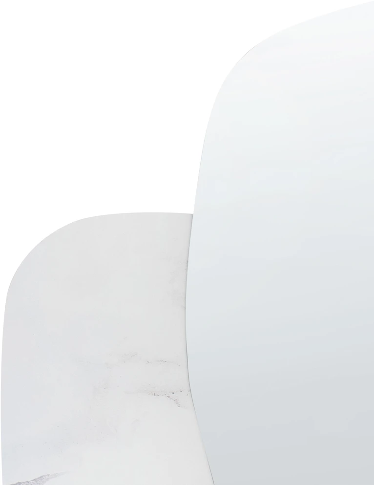 Beliani Sieninis veidrodis ARVERT 60 cm 80 cm, baltas marmuras
