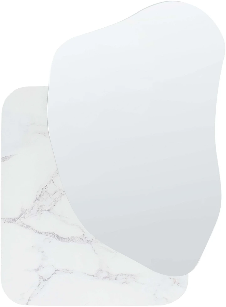 Beliani Sieninis veidrodis ARVERT 60 cm 80 cm, baltas marmuras