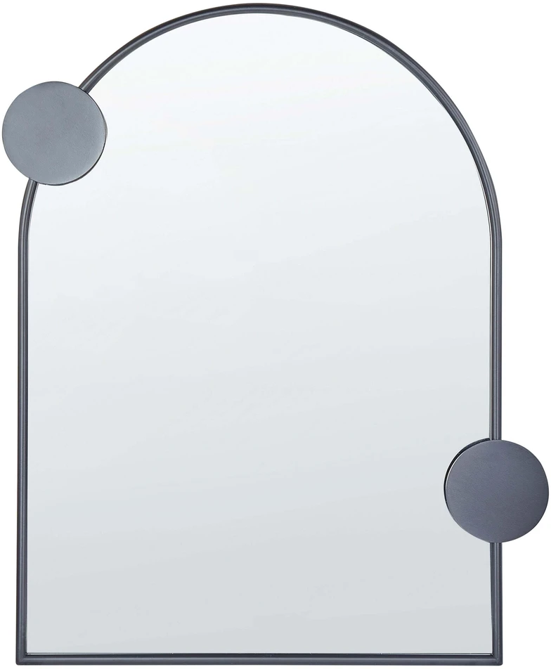 Beliani Sieninis veidrodis AULON 69 cm 80 cm metalas juodas