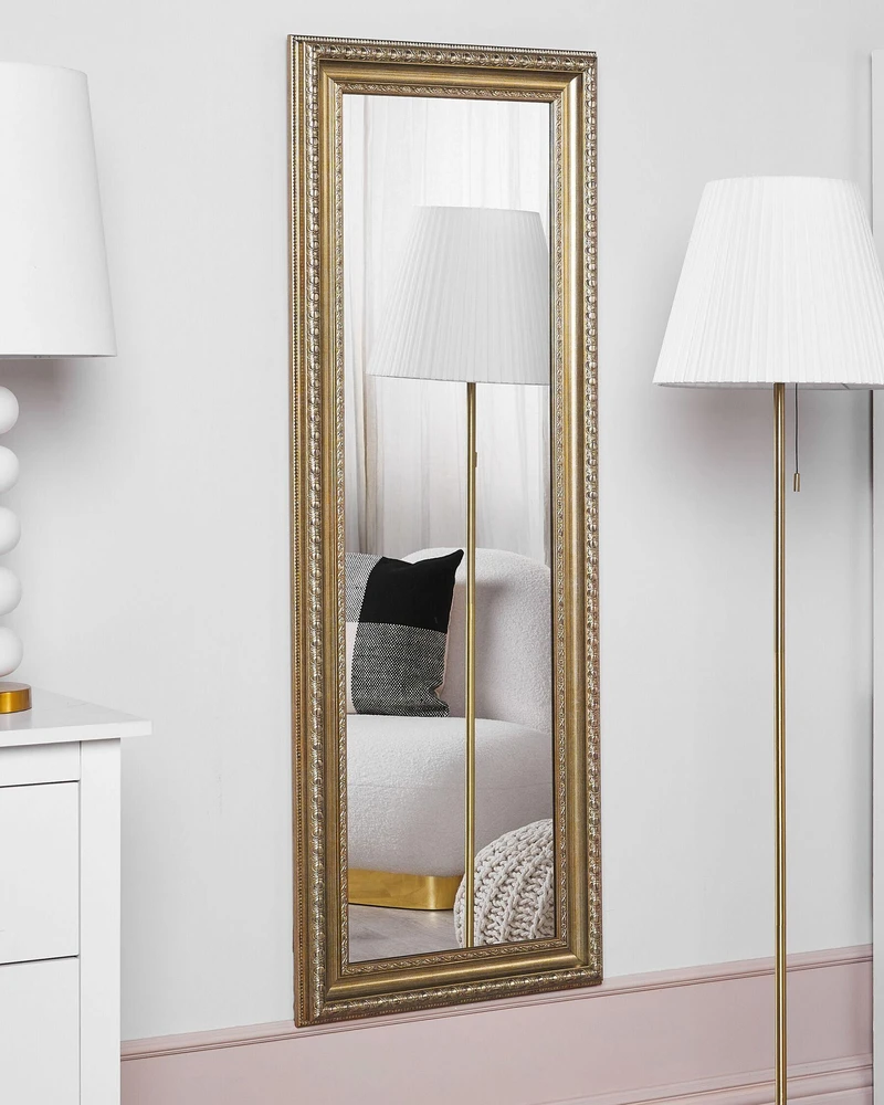 Beliani Sieninis veidrodis AURILLAC 51 cm 141 cm auksinis