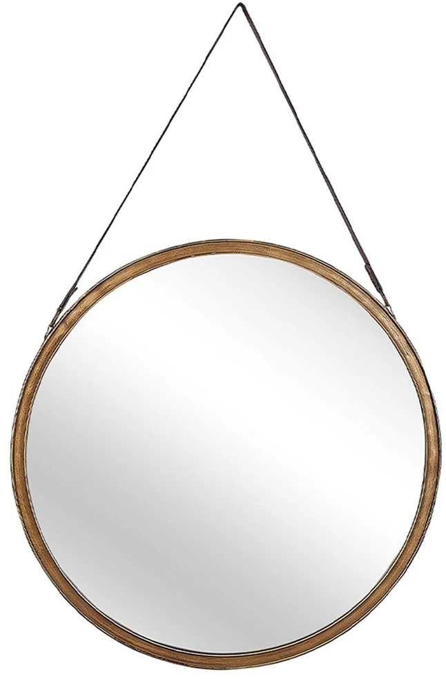 Beliani Sieninis veidrodis AUTUN 60 cm metalinis auksinis