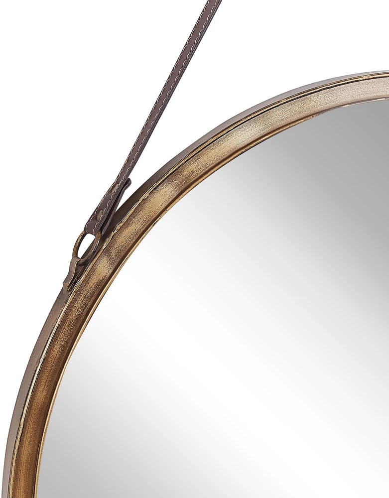 Beliani Sieninis veidrodis AUTUN 60 cm metalinis auksinis