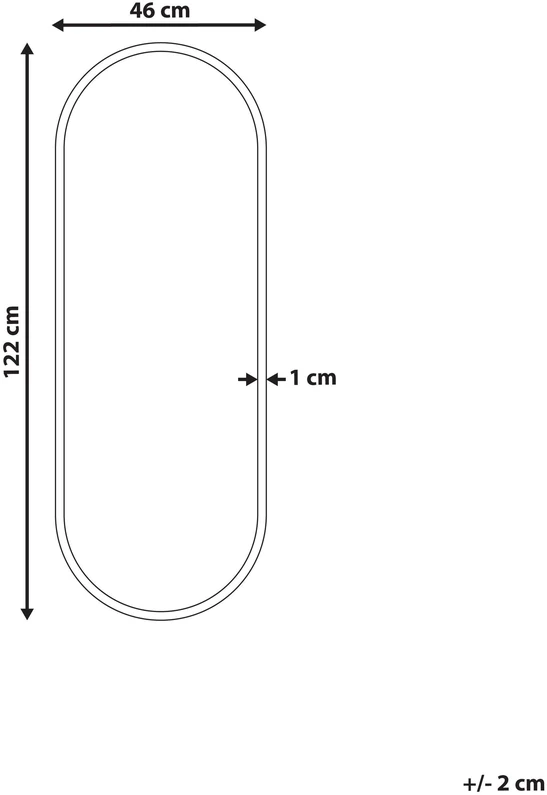 Beliani Sieninis veidrodis AZEVILLE 46 cm 122 cm metalinis auksinis