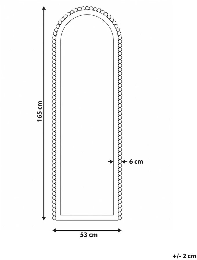 Beliani Sieninis veidrodis BARENTON, 53 × 165 cm, pilkas