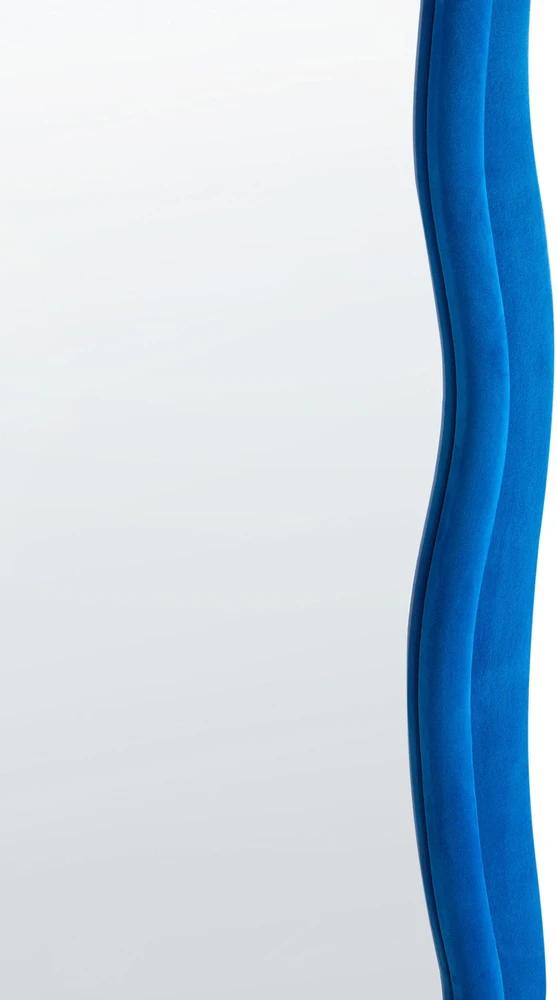 Beliani Sieninis veidrodis BEAUNE 56 cm 160 cm, veliūras, mėlyna spalva