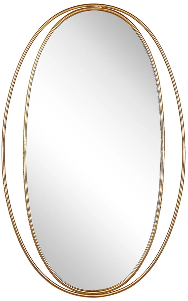 Beliani Sieninis veidrodis BESSON 55 cm 90 cm metalinis, auksinis