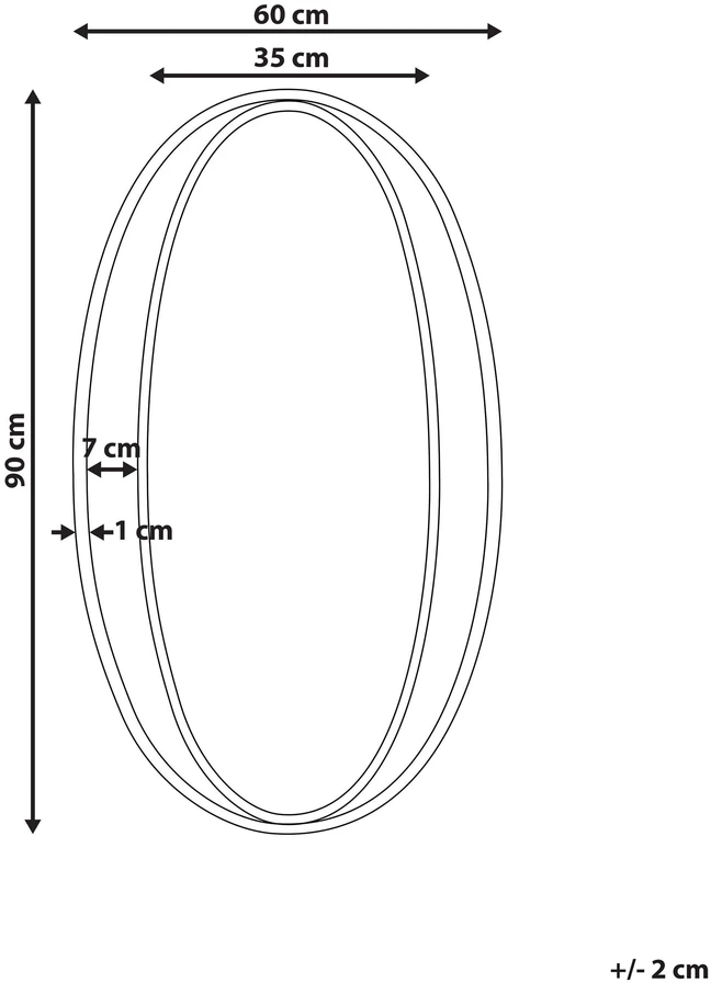 Beliani Sieninis veidrodis BESSON 55 cm 90 cm metalinis, auksinis