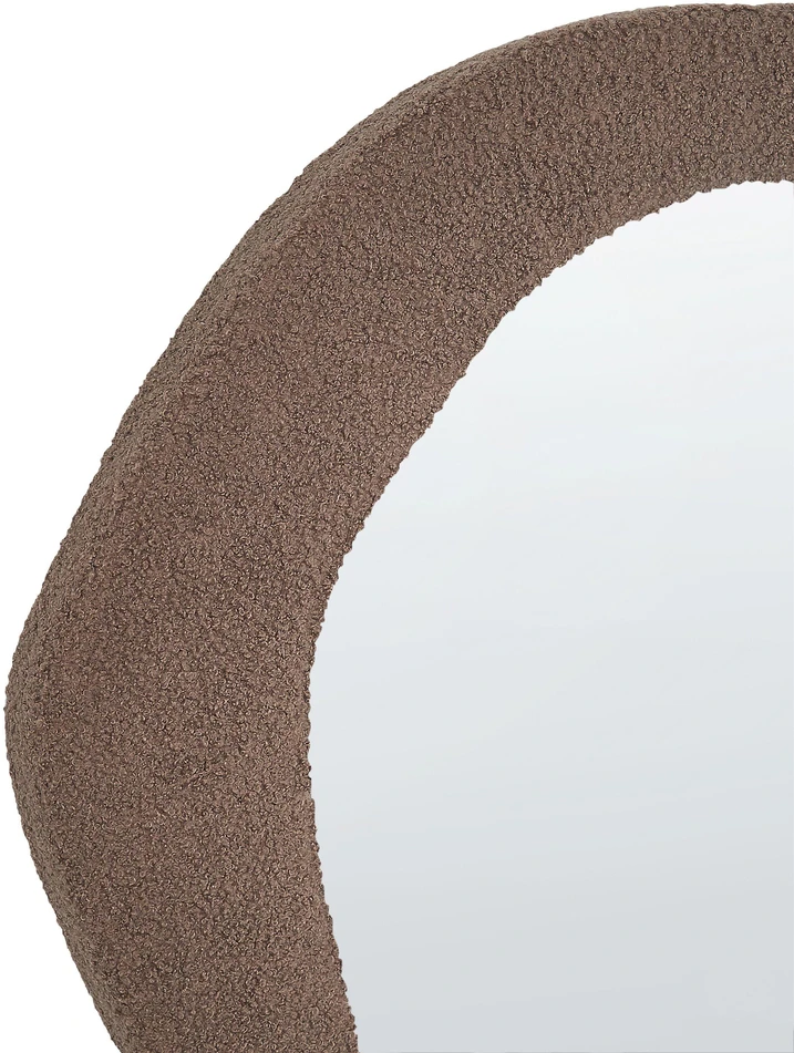 Beliani Sieninis veidrodis BLISMES 79x80 cm, boucle, rudas