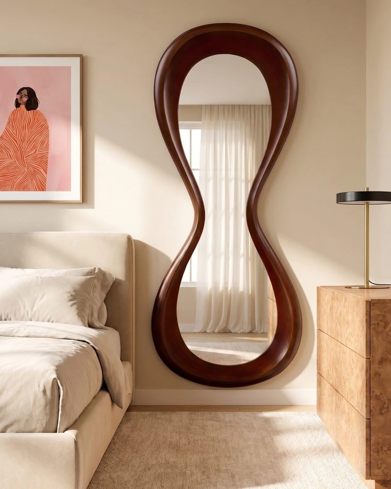 Beliani Sieninis veidrodis BOURGES, 70 × 170 cm, rudas