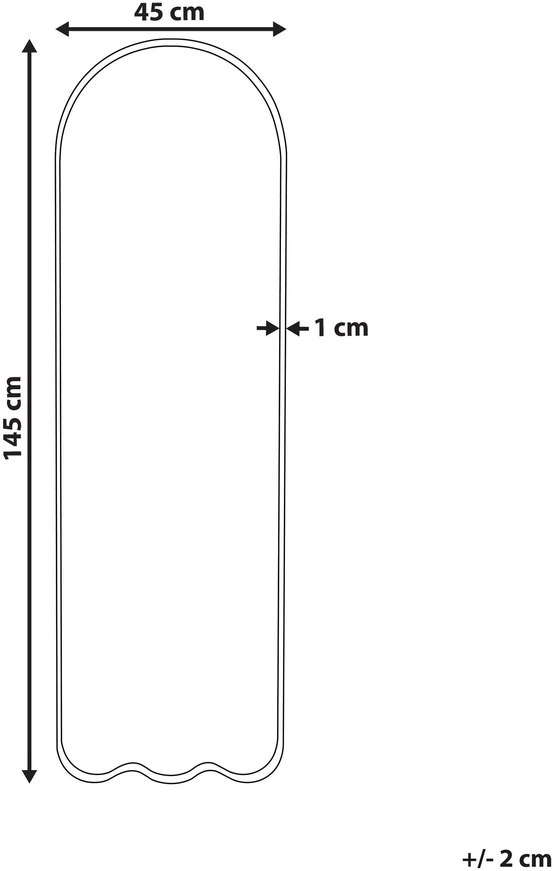 Beliani Sieninis veidrodis BUSSY 45 cm 145 cm metalinis, kreminės spalvos
