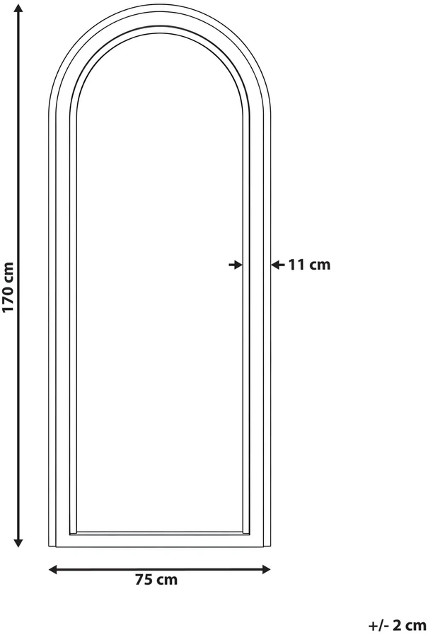Beliani Sieninis veidrodis CALAIS 75 × 170 cm, smėlio spalvos