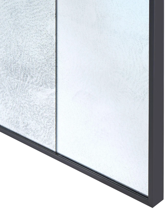 Beliani Sieninis veidrodis CALMONT 60 cm 120 cm stiklas juodas