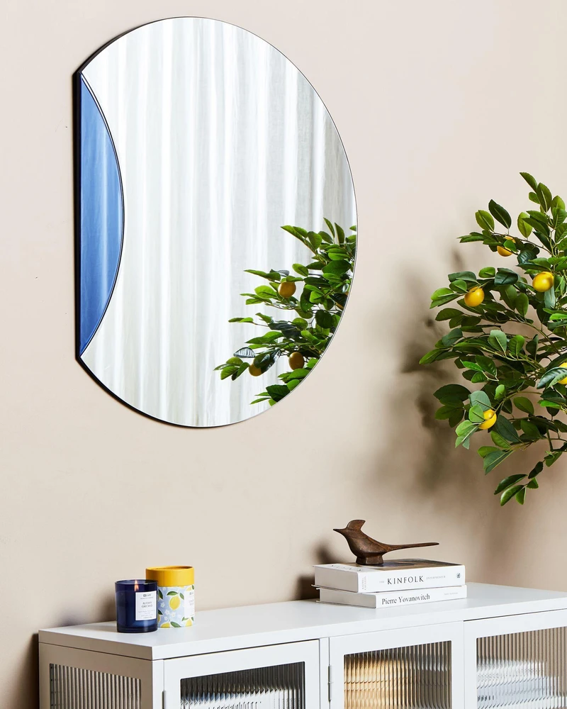 Beliani Sieninis veidrodis CAMBRAI 80 cm 70 cm mėlynas