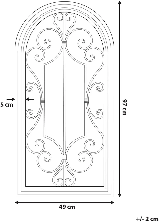 Beliani Sieninis veidrodis CAMPEL 49 cm 97 cm metalinis, kreminės spalvos