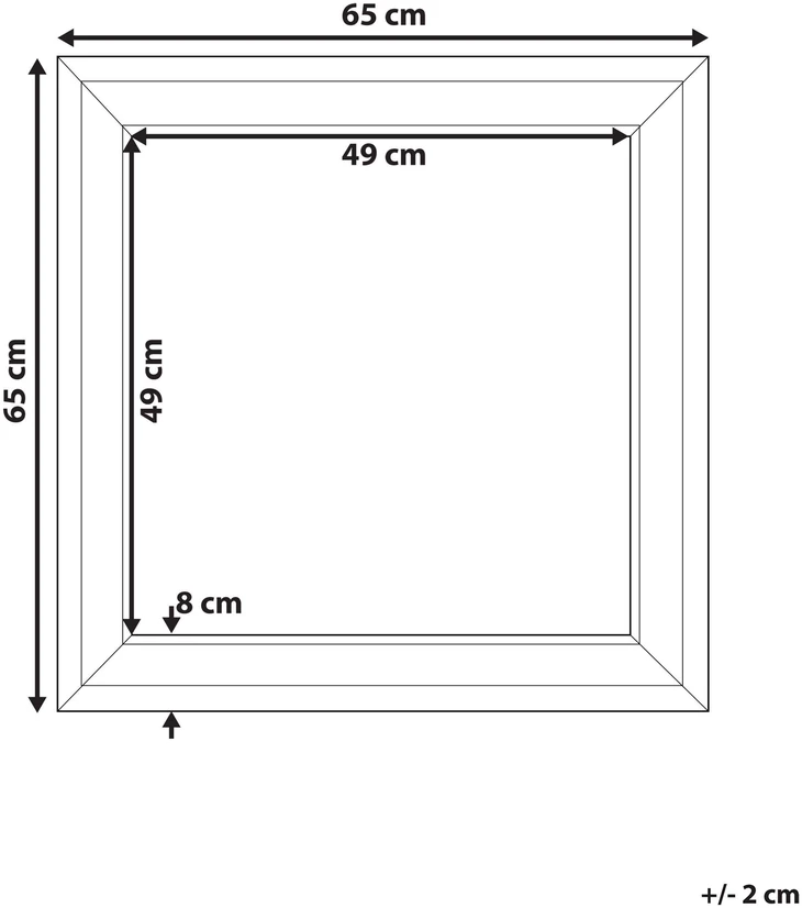 Beliani Sieninis veidrodis CAVAN 65 cm x 65 cm metalinis sidabrinis