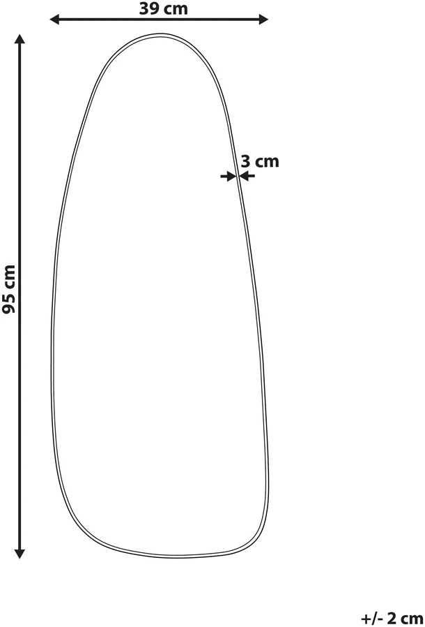 Beliani Sieninis veidrodis CERGY 39 cm 95 cm metalinis auksinis