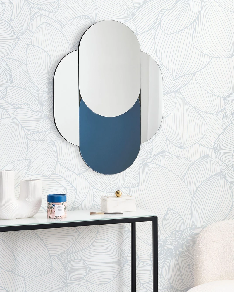 Beliani Sieninis veidrodis CHAILLON 60 cm 80 cm Mėlynas