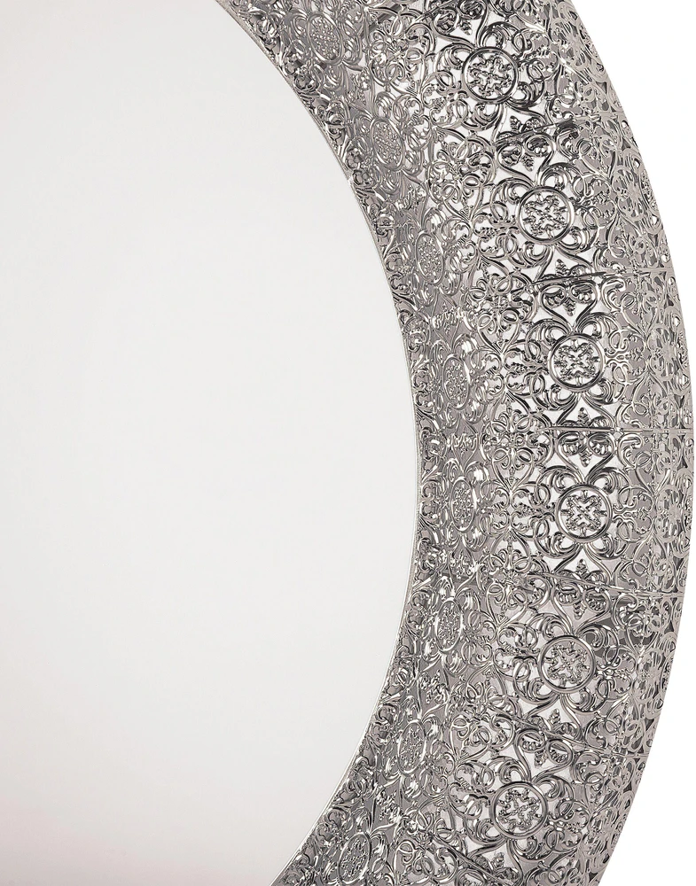 Beliani Sieninis veidrodis CHANNAY 80 cm, metalinis, sidabrinės spalvos