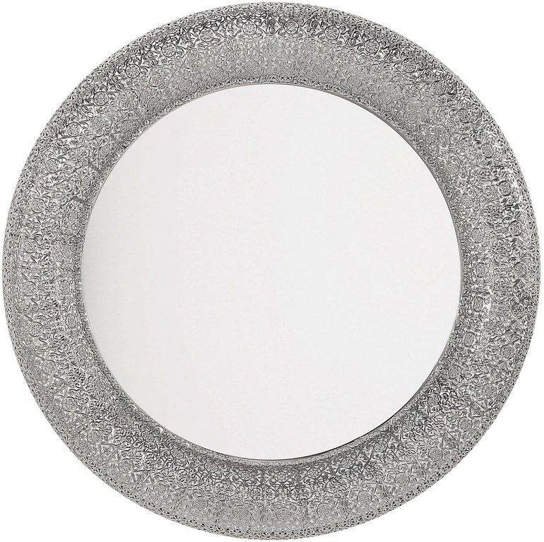 Beliani Sieninis veidrodis CHANNAY 80 cm, metalinis, sidabrinės spalvos