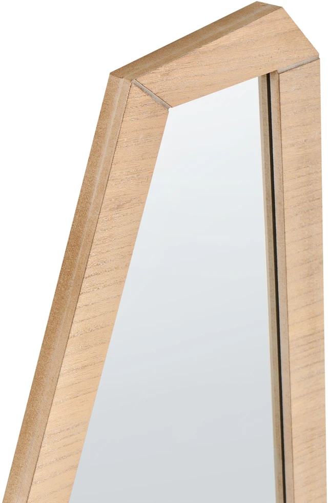 Beliani Sieninis veidrodis CHANU 44 cm 104 cm šviesiai rudas