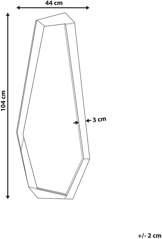 Beliani Sieninis veidrodis CHANU 44 cm 104 cm šviesiai rudas
