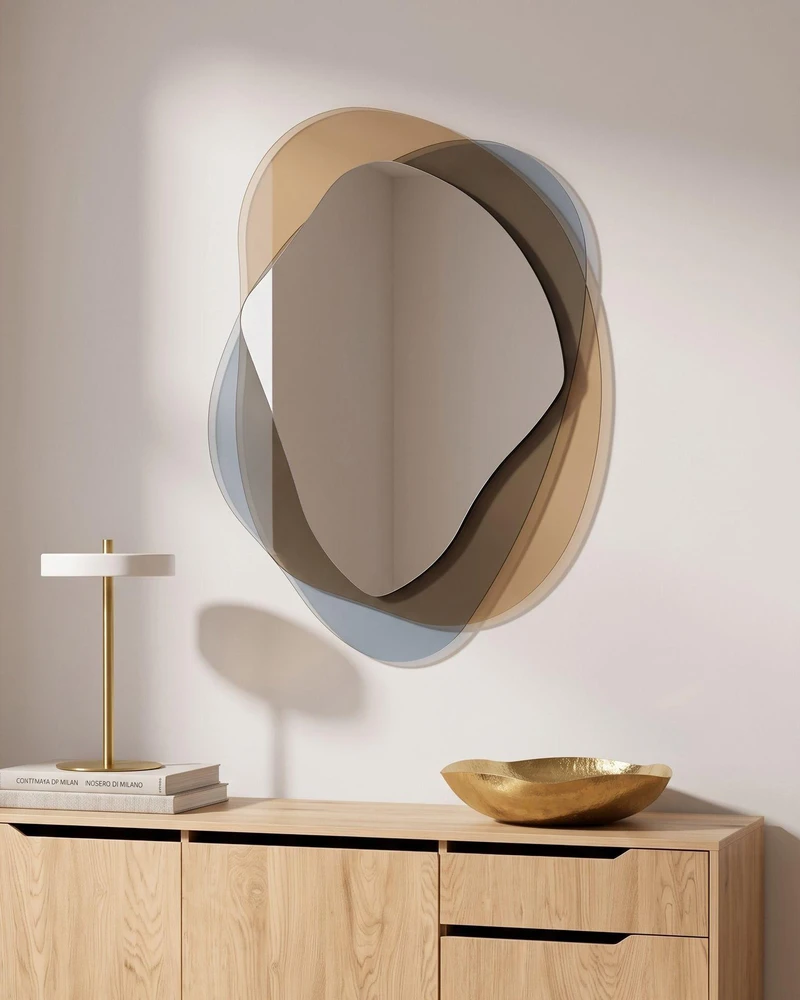 Beliani Sieninis veidrodis CHARLIEU 61 × 79 cm, stiklas, rudas