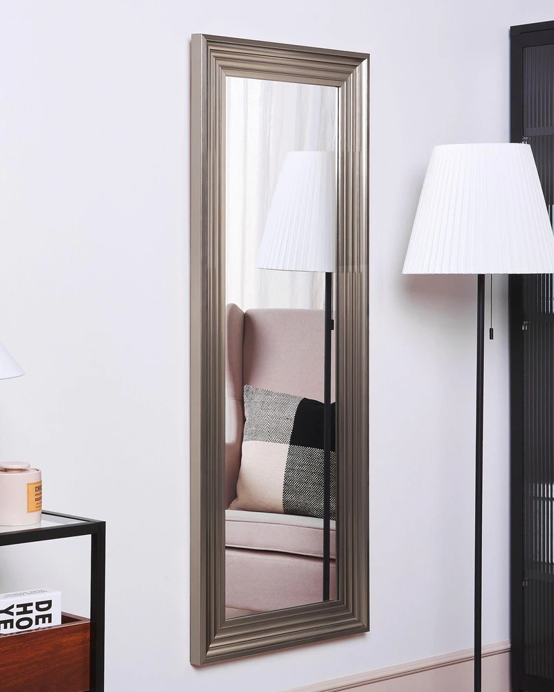 Beliani Sieninis veidrodis CHATAIN 50 cm 130 cm sidabrinės spalvos