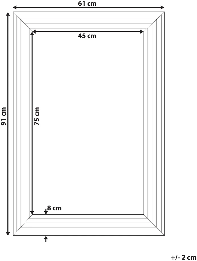 Beliani Sieninis veidrodis CHATAIN 61 cm 91 cm sidabrinis