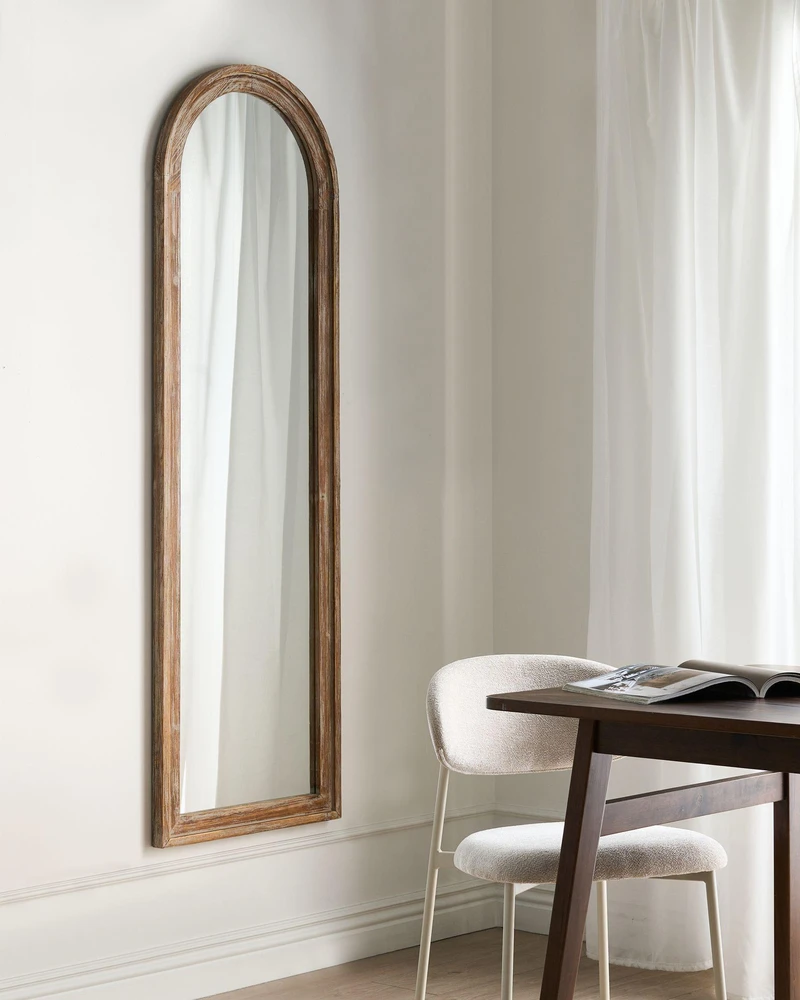 Beliani Sieninis veidrodis COIGNY 55 cm 170 cm kėnis, šviesiai rudas