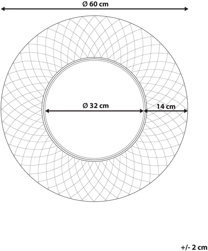 Beliani Sieninis veidrodis COMBE 60 cm metalinis auksinis