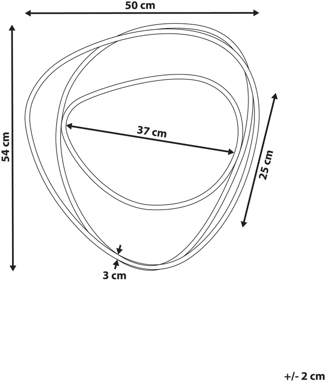 Beliani Sieninis veidrodis COURCY 50 cm x 54 cm, metalinis, auksinis
