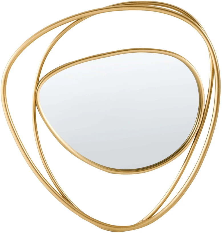 Beliani Sieninis veidrodis COURCY 50 cm x 54 cm, metalinis, auksinis