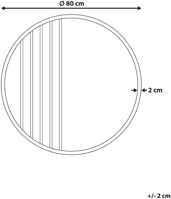 Beliani Sieninis veidrodis COUST 80 cm, auksinis