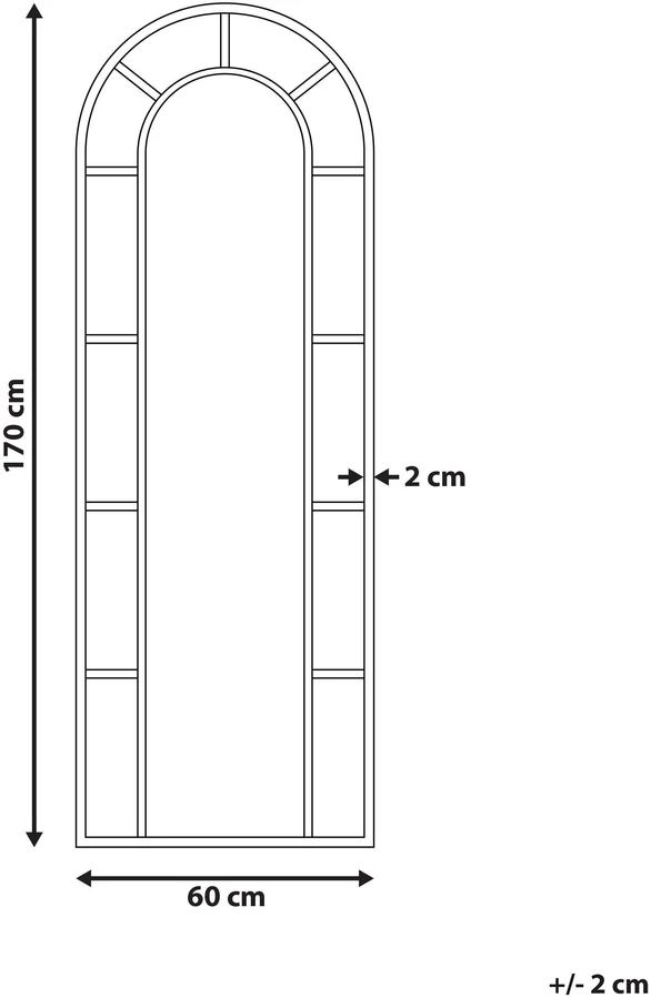 Beliani Sieninis veidrodis CROSSES 60 cm 170 cm metalinis auksinis