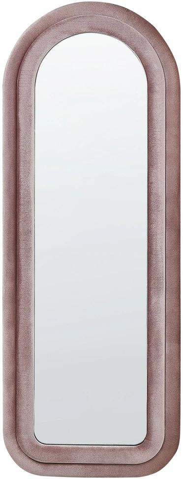 Beliani Sieninis veidrodis CULAN 60 cm x 160 cm, veliūras, rožinis