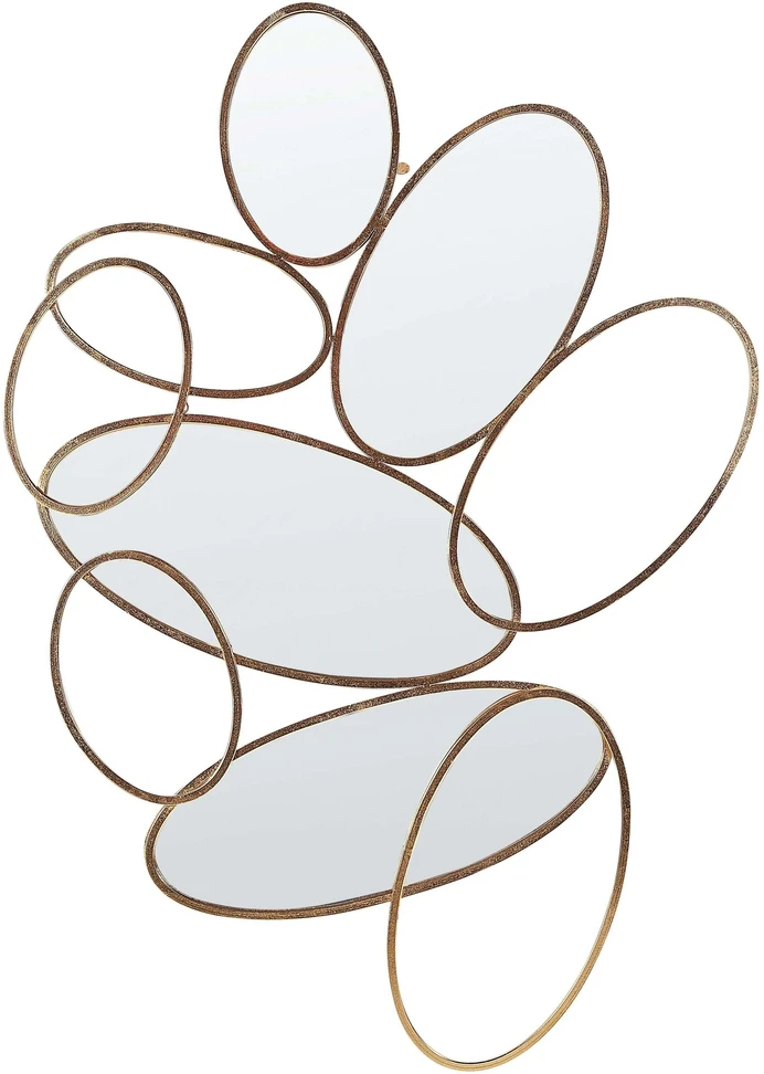 Beliani Sieninis veidrodis DECIZE 113 cm 77 cm metalinis auksinis