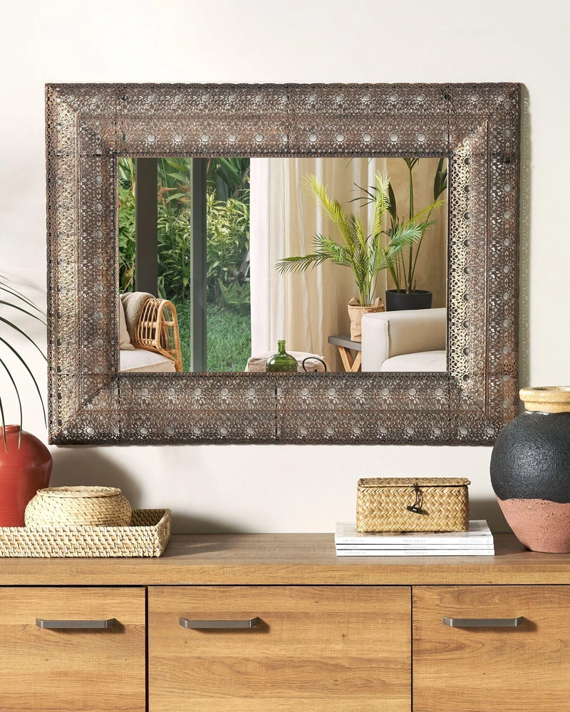 Beliani Sieninis veidrodis DEHRADUN, 69 × 90 cm, metalinis, vario spalvos