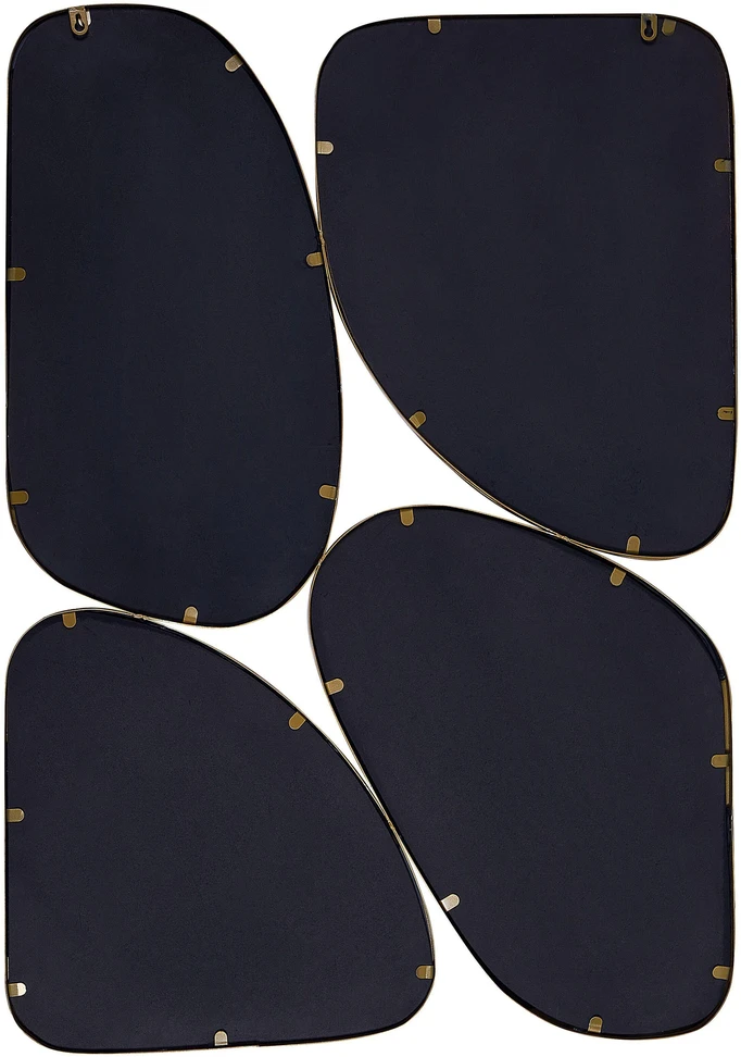 Beliani Sieninis veidrodis DIANCEY 70 cm 100 cm metalinis auksinis