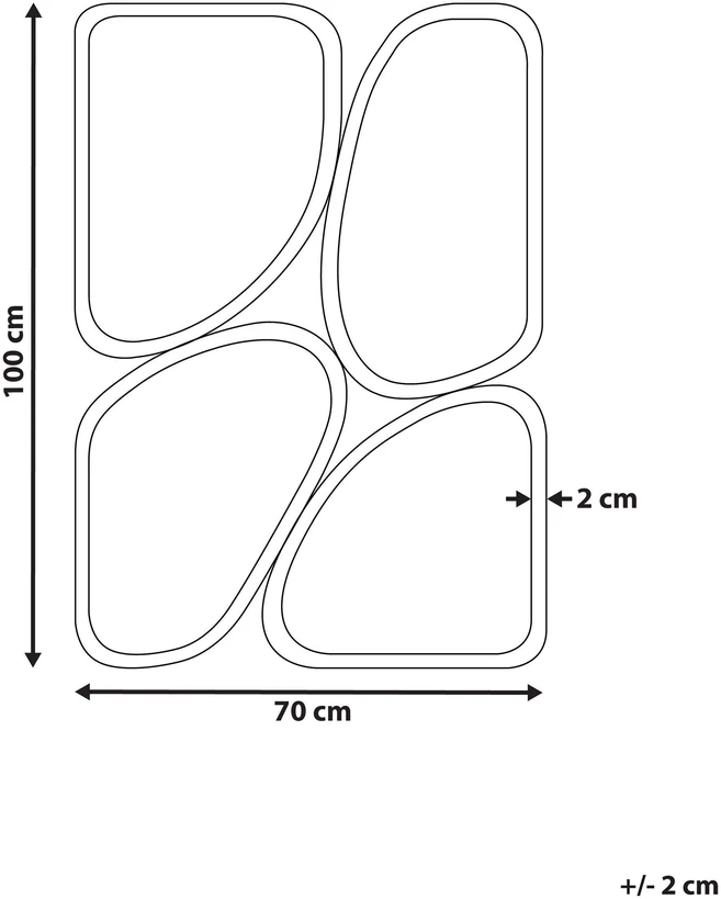 Beliani Sieninis veidrodis DIANCEY 70 cm 100 cm metalinis auksinis