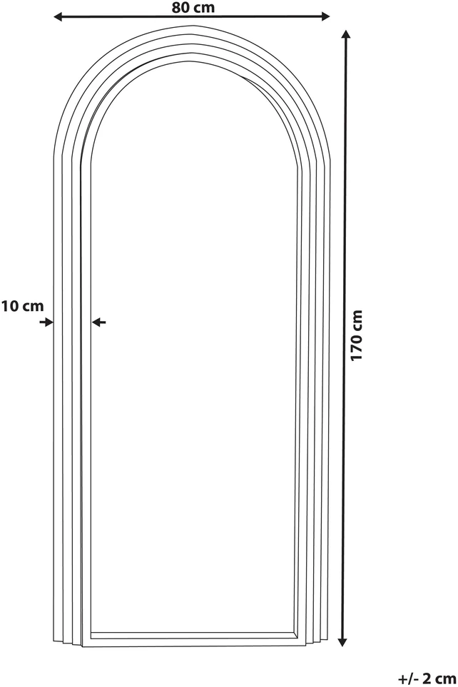 Beliani Sieninis veidrodis DIJON 80 cm 170 cm Medinis Kreminė balta