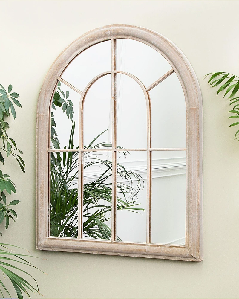 Beliani Sieninis veidrodis EMBRY 69 cm 88 cm metalinis smėlio spalvos
