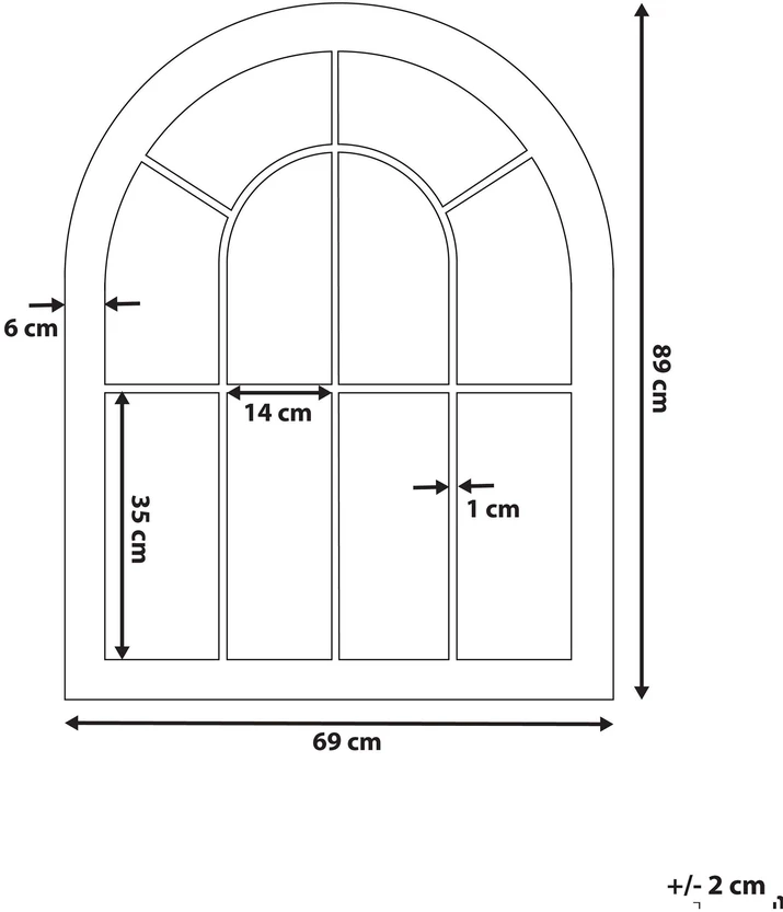 Beliani Sieninis veidrodis EMBRY 69 cm 88 cm metalinis smėlio spalvos