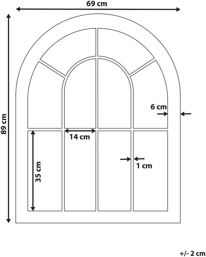 Beliani Sieninis veidrodis EMBRY 69 cm 89 cm Metalinis Juodas