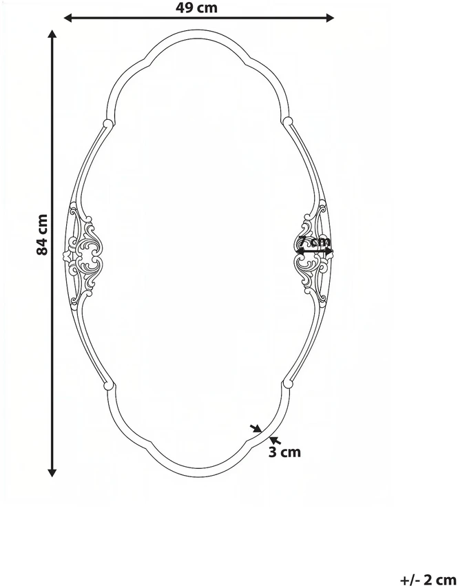 Beliani Sieninis veidrodis EPANNES 49 cm 84 cm auksinis