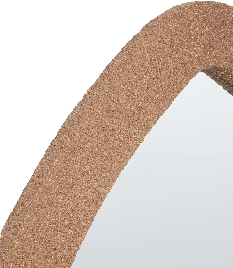 Beliani Sieninis veidrodis EPIRY 79 cm 80 cm Boucle šviesiai rudas