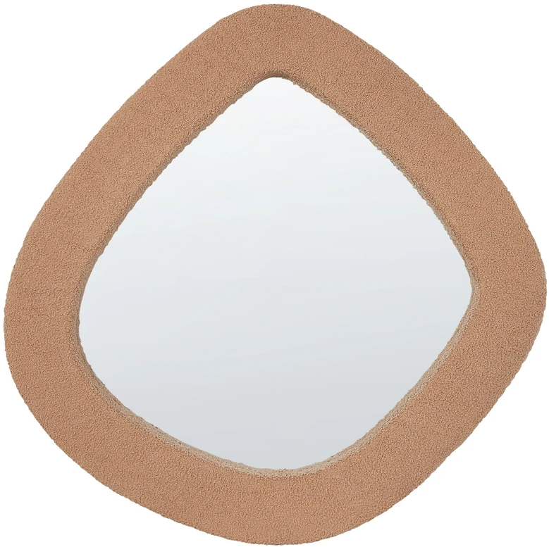 Beliani Sieninis veidrodis EPIRY 79 cm 80 cm Boucle šviesiai rudas