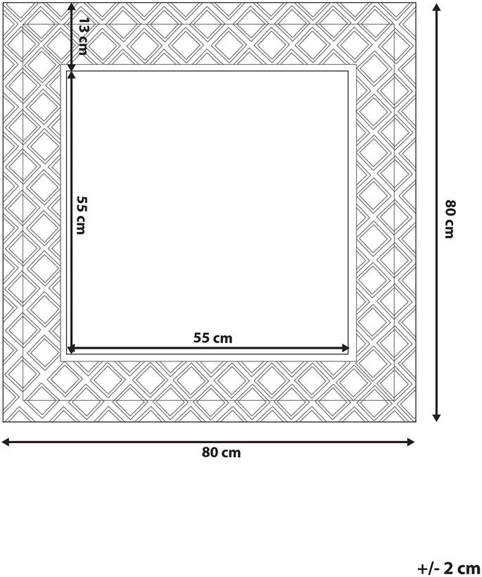 Beliani Sieninis veidrodis EVETTES 80 cm x 80 cm, metalinis, sidabrinis