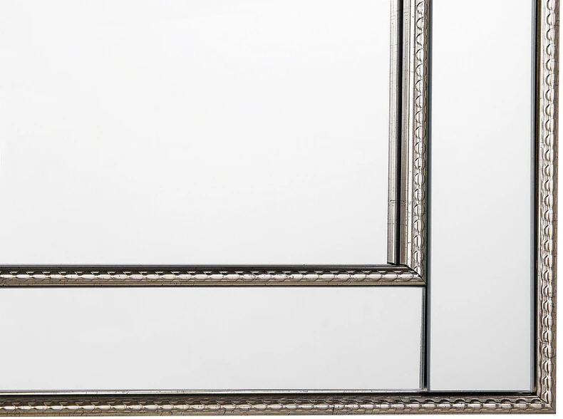 Beliani Sieninis veidrodis FENIOUX 60 cm 90 cm sidabrinis